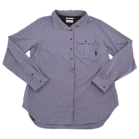 Columbia Purple Breathable Button-Up Shirt | All Seasons Ready - Picture 1 of 3